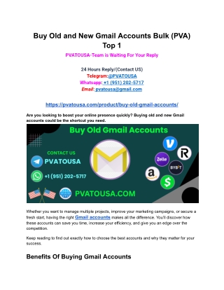Buy Old and New Gmail Accounts Bulk (PVA) Top 1 (1)