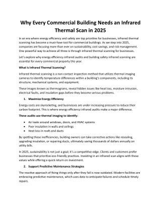 Why Every Commercial Building Needs an Infrared Thermal Scan in 2025
