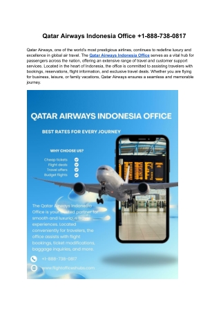Qatar Airways Indonesia Office  1-888-738-0817