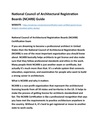 National Council of Architectural Registration Boards (NCARB) Preparation Guide Essential Study Resources (1)