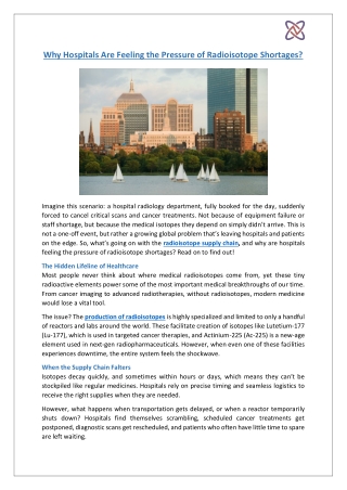 Why Hospitals Are Feeling the Pressure of Radioisotope Shortages?