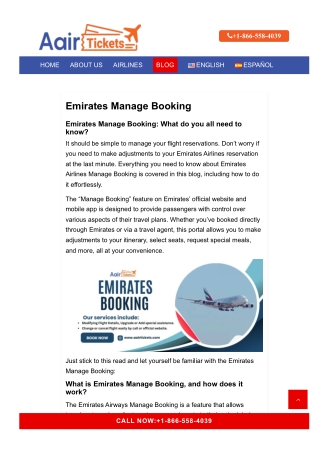 How to Manage Your Emirates Booking?