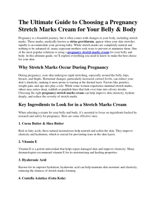 The Ultimate Guide to Choosing a Pregnancy Stretch Marks Cream for Your Belly