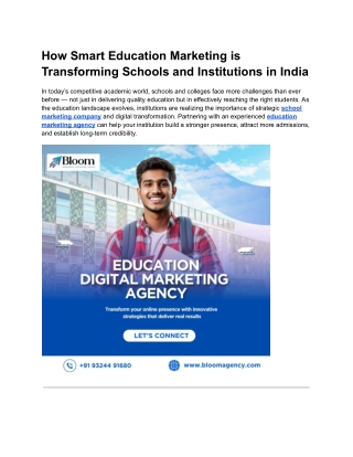 How Smart Education Marketing is Transforming Schools and Institutions in India