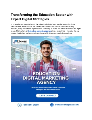 Transforming the Education Sector with Expert Digital Strategies