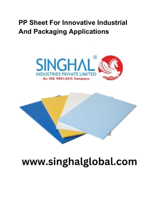 PP Sheet For Innovative Industrial And Packaging Applications