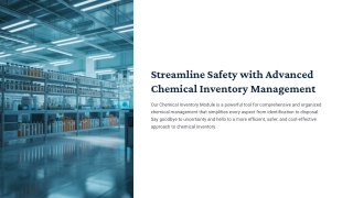 Streamline Safety with Advanced Chemical Inventory Management System