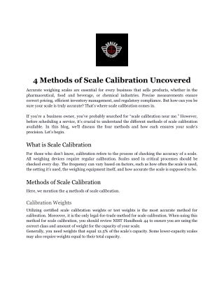 4 Methods of Scale Calibration Uncovered
