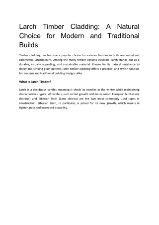 larch timber cladding