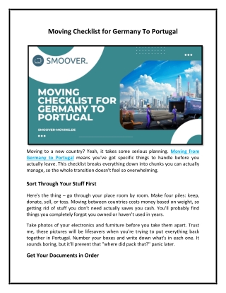 Moving Checklist For Germany To Portugal