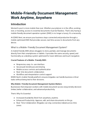 Mobile-Friendly Document Management