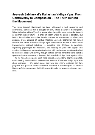 The Man Everyone Misjudged: The Dark Rumors Behind Jeevesh Sabharwal’s Kailashan