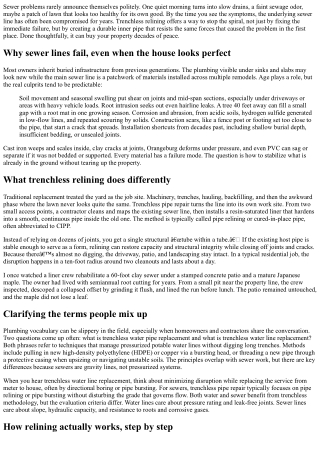 Preventing Future Sewer Line Issues with Trenchless Relining