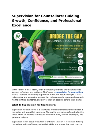 supervision for counsellors
