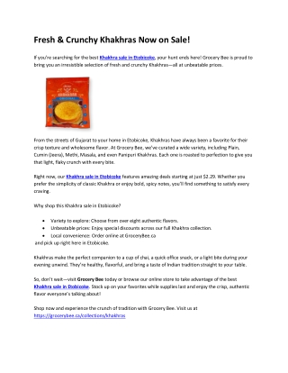 Fresh & Crunchy Khakhras Now on Sale!