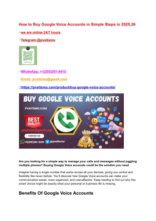 How to Buy Google Voice Accounts in Simple Steps in 2025,26