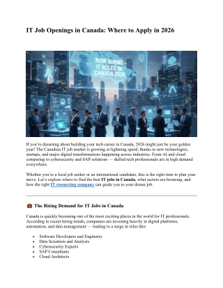 IT Job Openings in Canada-- Where to Apply in 2026
