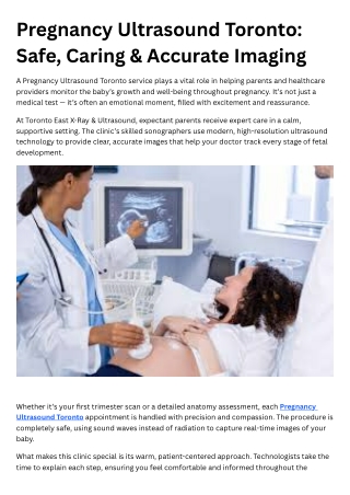 Pregnancy Ultrasound Toronto Safe, Caring & Accurate Imaging