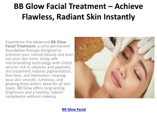 BB Glow Facial Treatment – Achieve Flawless,