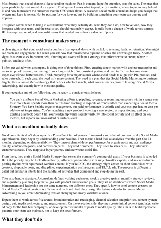 Social Media Consulting: When to Hire and What to Expect