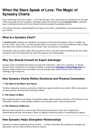 Understanding Relationship Compatibility Through Synastry Charts