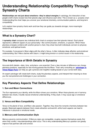 Discovering Love Compatibility Through Synastry Charts