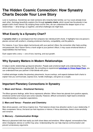 When the Stars Speak of Love: The Magic of Synastry Charts