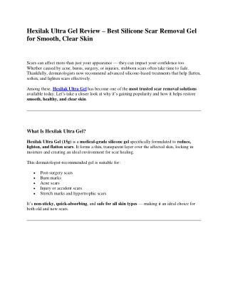 Hexilak Ultra Gel (15g) – Advanced Scar Removal Gel | Buy Hexilak Ultra Gel for