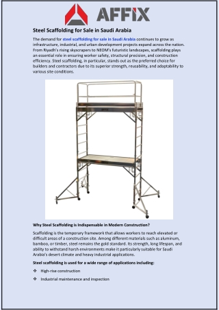 Steel Scaffolding for Sale in Saudi Arabia