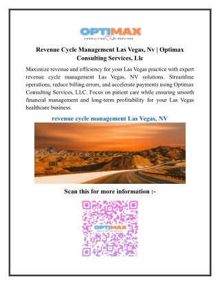 Revenue Cycle Management Las Vegas, Nv  Optimax Consulting Services, Llc