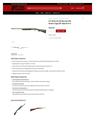 CZ 1012 G2 All Terrain OD Green 12ga 28″ Barrel 4 1 in USA - prime-firearms.com