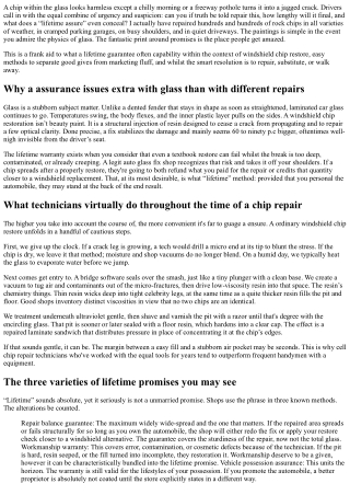 Windshield Chip Repair: Understanding Lifetime Guarantees