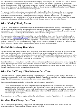 Why Proper Curing Time Matters in Windshield Replacement