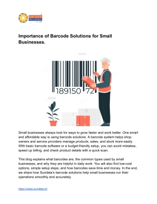 Importance of Barcode Solutions for Small Businesses.