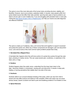 Best Spine Surgery Clinic in Rajahmundry