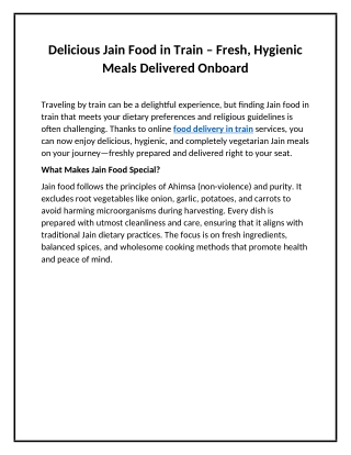 Delicious Jain Food in Train – Fresh, Hygienic Meals Delivered Onboard (2)