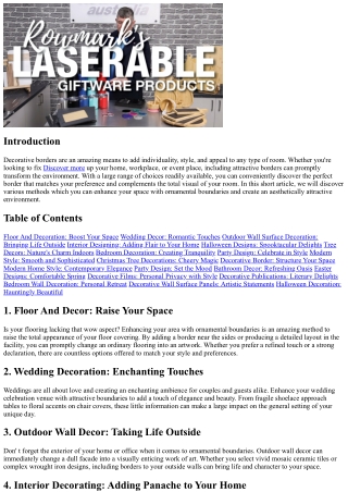 Enhancing Your Space with Decorative Borders