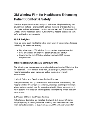 3M Window Film for Healthcare