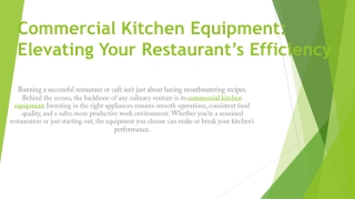 Premium Commercial Kitchen Equipment | Durable & Efficient Restaurant Appliances