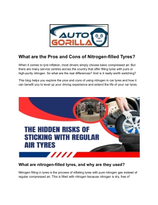 What are the Pros and Cons of Nitrogen filled Tyres.