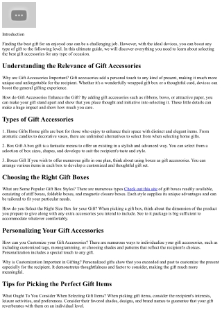 The Ultimate Overview to Choosing the Perfect Gift Accessories