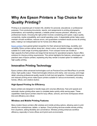 Epson Printers