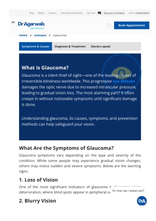 What Is Glaucoma of the Eye? Causes, Symptoms & Treatment | Dr. Agarwal's Eye Ho