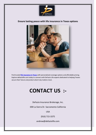 Ensure lasting peace with life insurance in Texas options