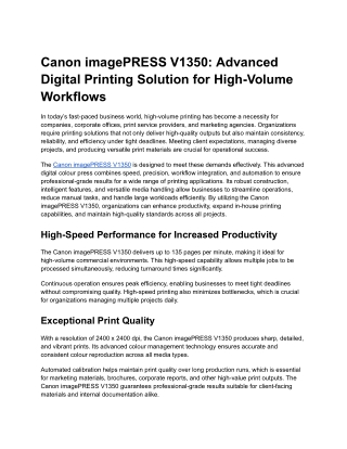Canon imagePRESS V1350