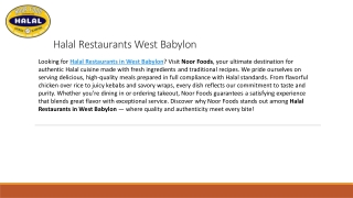 Halal Restaurants West Babylon