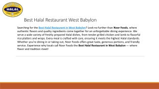 Best Halal Restaurant West Babylon