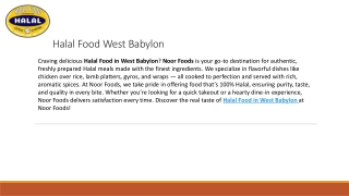 Halal Food West Babylon