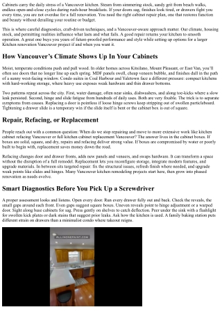 Cabinet Repair Vancouver: Restore Function and Beauty