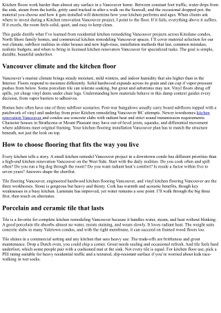 Kitchen Flooring Installation Vancouver: Durable, Beautiful Underfoot